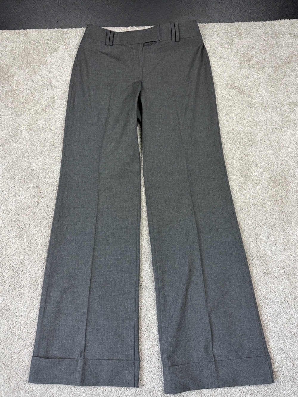Talbots Womens sz 6 Dress Pants‎ Gray Wide Leg Office Business Mid Rise Stretch